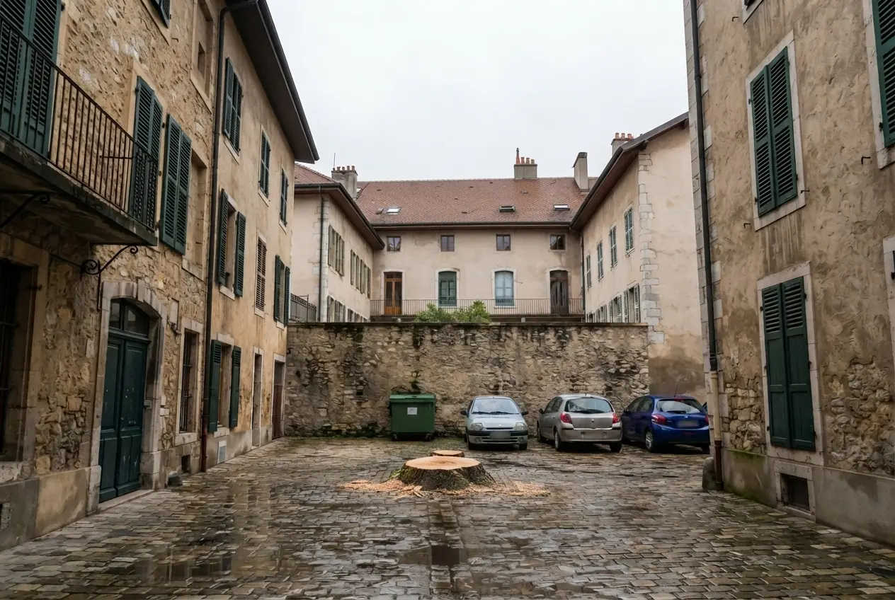 Terrain dégagé après démontage par rétention à Chambéry