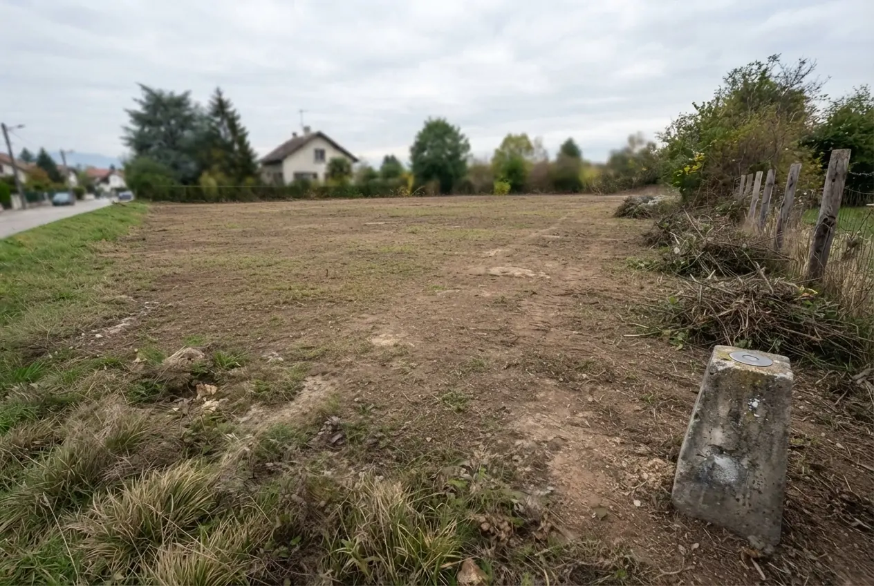Terrain dégagé après débroussaillage à Saint-Alban-Leysse