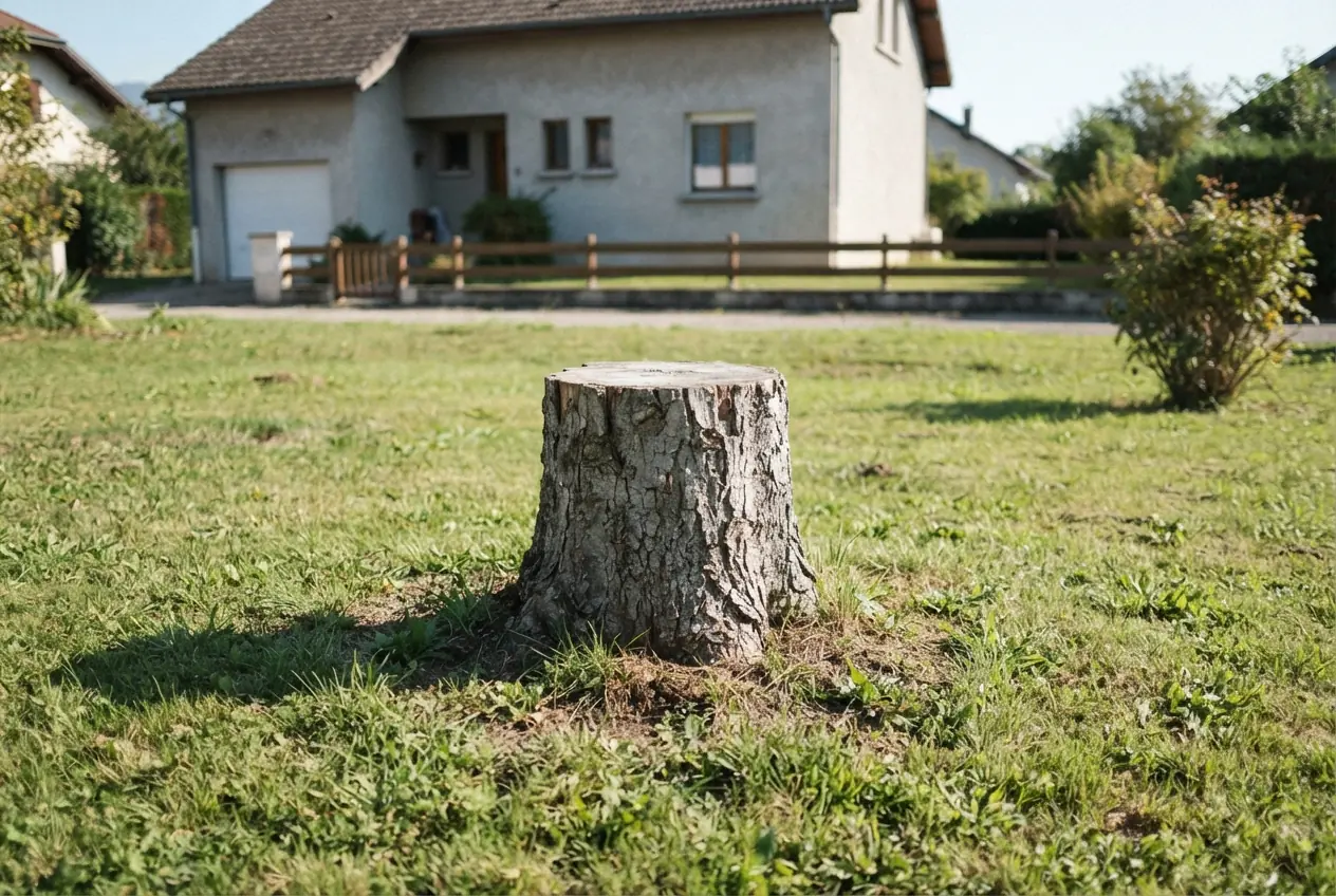 Souche de tilleul brute avant rognage à Chambéry