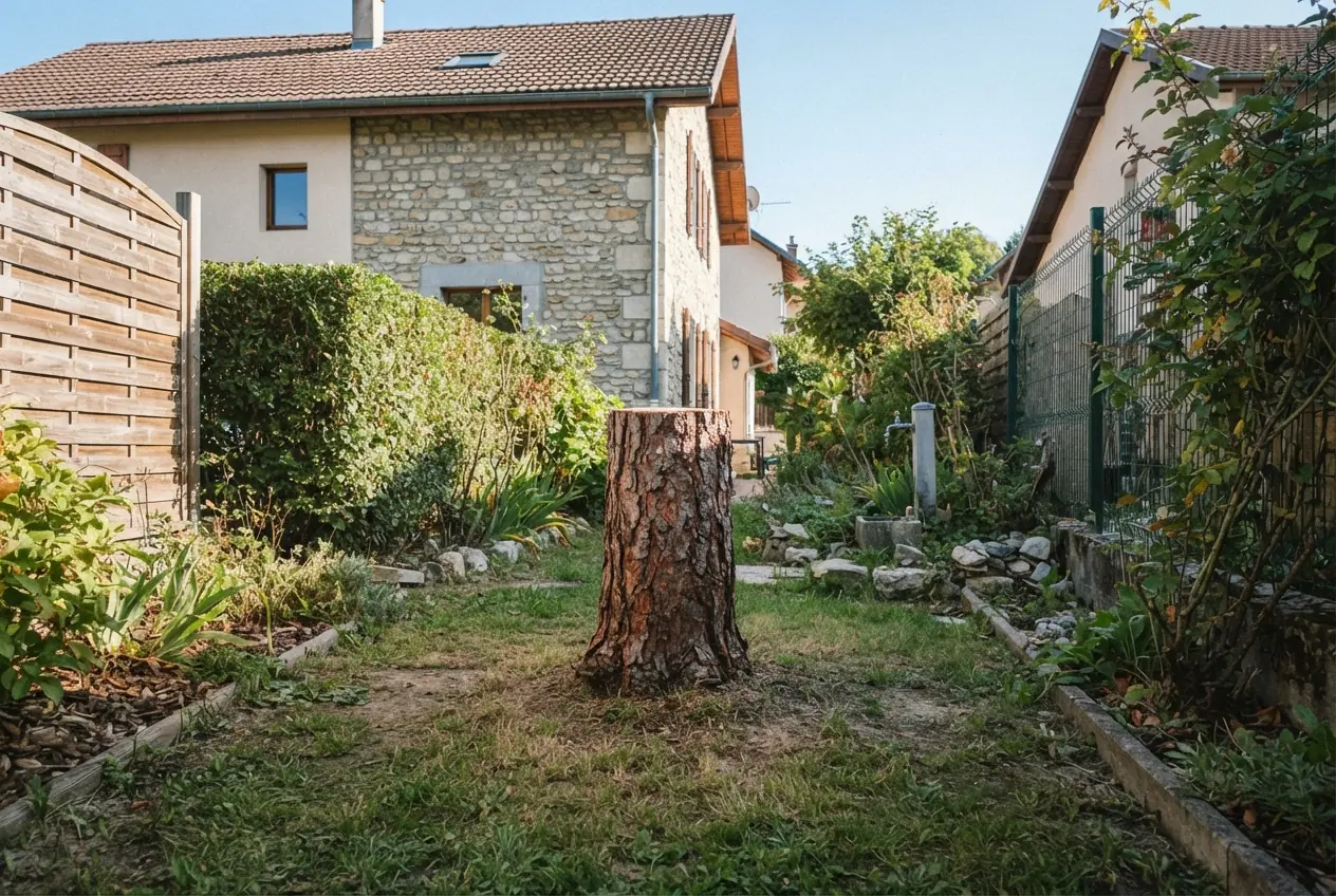 Souche de merisier avant rognage à Cognin